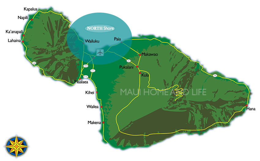 north-shore-maui-map